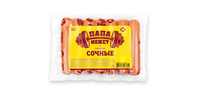 Сосиски Папа Может Сочные п/о в/у 0.35кг(50 суток)