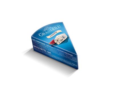 Сыр Милкана ГрандБлю с голубой плесенью сливочный сегмент 0,1кг/5шт/3бл