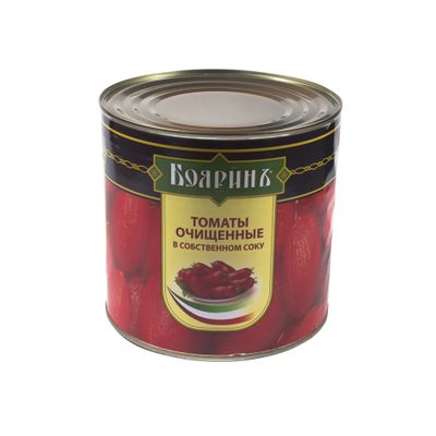 Томаты 2650мл (6) целые очищ. ж/б в с/с Боярин имп (вес 1500г)