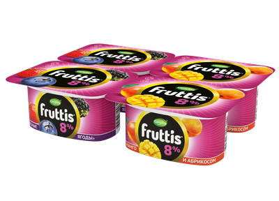 Йогуртный продукт Fruttis 8% Абрикос-манго/Лесные ягоды, 115г