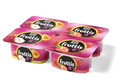 Йогуртный продукт Fruttis 8% Клубника/Яблоко-груша, 115г