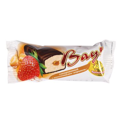 Продукт глазирован. ВАУ Клубника с карамелью 45г Продукт глазирован. ВАУ Клубника с карамелью 45г