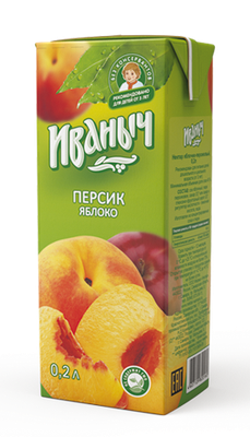 Нектар Иваныч Яблоко-персик 0,2 л/27 шт
