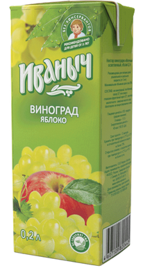 Нектар Иваныч Яблоко-виноград 0,2 л/27 шт
