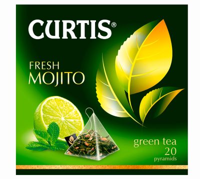 ТОП 100 Чай CURTIS Фреш Мохито зеленый аромат 12*(20п*1.7г)
