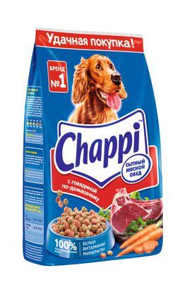 Сухой корм для собак Chappi Сытный мясной обед. С говядиной по-домашнему, 2,5кг