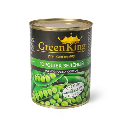 Зеленый горошек Green King высший сорт  360г банка №9 Зеленый горошек Green King высший сорт  360г банка №9