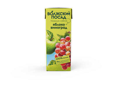 Нектар Волжский посад Яблоко-виноград 0,2 л/27 шт
