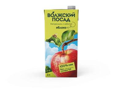 Сок Волжский посад Яблоко 2л/6 шт