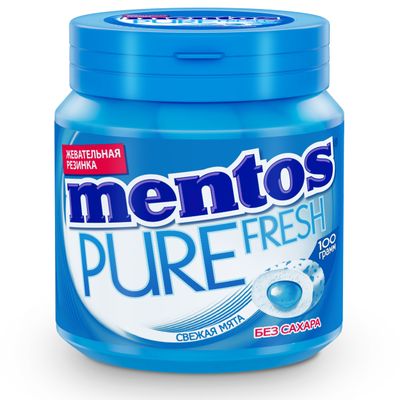 Жевательная резинка Mentos Pure Fresh Свежая мята, банка, 100г