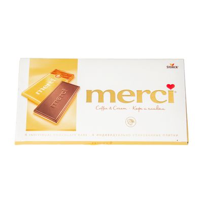Шоколад Merci Молочный  Кофе и сливки, 100г