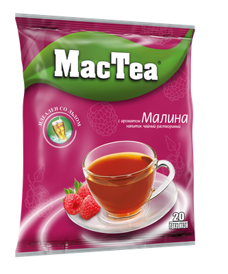 Напиток чайный растворимый Mac Tea с ароматом малины м/у 16г*20шт*50