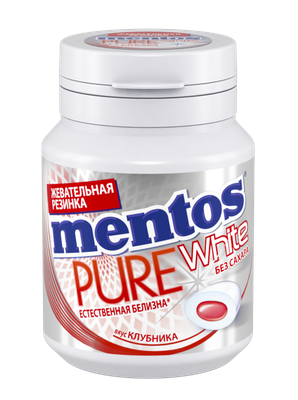 Жевательная резинка Mentos Pure White Клубника, 54г