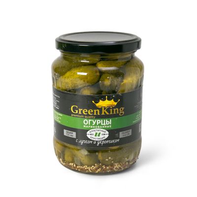 Огурцы маринованные Green King 3-6 см 720 мл/12 шт Огурцы маринованные Green King 3-6 см 720 мл/12 шт