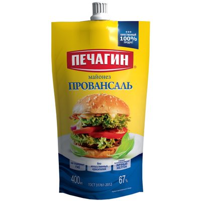 Майонез Печагин Провансаль 67% 400мл дой-пак