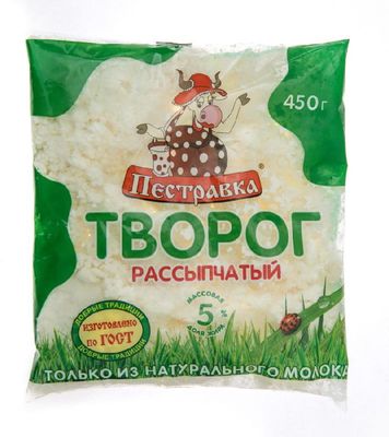 Творог Пестравка 5% пакет 450г