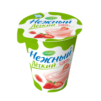 Нежный легкий с соком 320г 0.1% (клубника) Пр.йог.паст