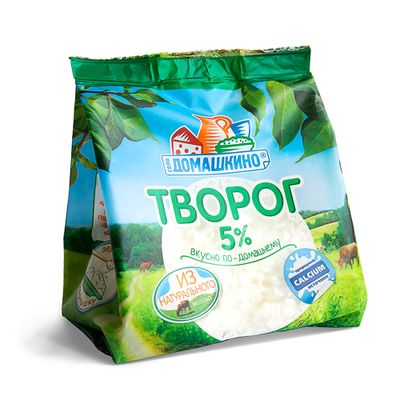 Творог Село Домашкино 5% 180гр стабилобэг