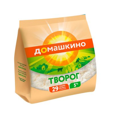 Творог Село Домашкино 5% 180гр стабилобэг