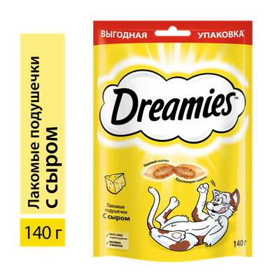 Лакомство для кошек Dreamies подушечки с сыром, 140г