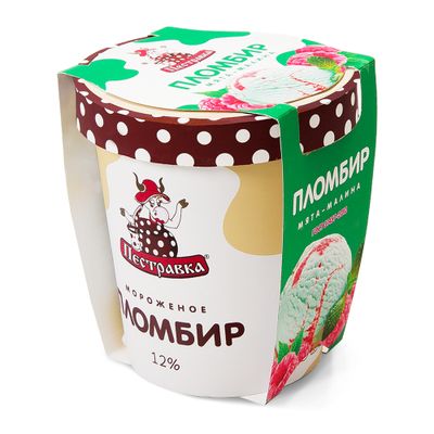 Мороженое ПЕСТРАВКА ведро мята-малина 270г (В26)
