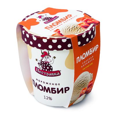 Мороженое ПЕСТРАВКА ведро пл-р солен.карамель 270г (В27)