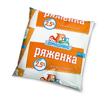 Ряженка "Село Домашкино" 2,5% 450г ф/п Ряженка "Село Домашкино" 2,5% 450г ф/п
