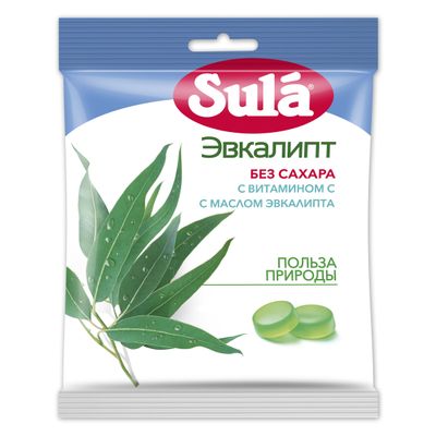 Леденцы без сахара Sula Эвкалипт, 60г