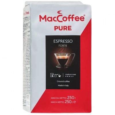 Кофе MacCoffеe PURE ESPRESSO FORTE натур.молотый, брик 250г*12шт