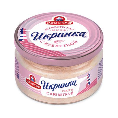 Икорное рыбное изделие. Икра деликатесная "Икринка" с креветкой 160 г