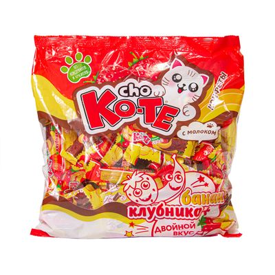 Конфеты ЭССЕН Cho-ko-te банан-клубника ф/п 1кг