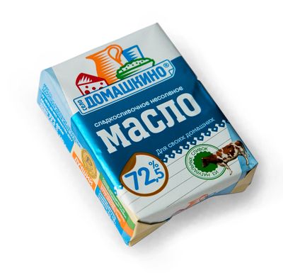 Масло Село Домашкино сладкосливочное несолёное 72,5% фольга 180 г