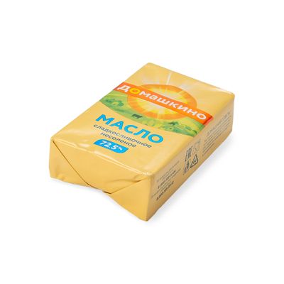 Масло Село Домашкино сладкосливочное несолёное 72,5% фольга 180 г Масло Село Домашкино сладкосливочное несолёное 72,5% фольга 180 г