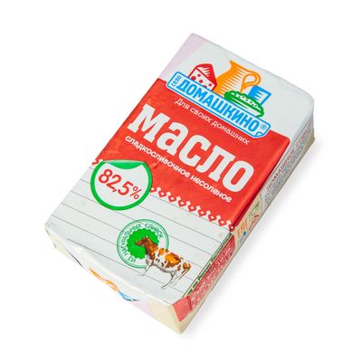 Масло Село Домашкино сладкосливочное несолёное 82,5% фольга 180 г