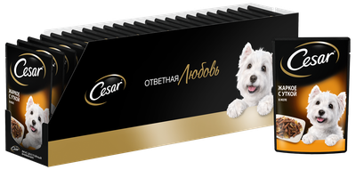 Влажный корм Cesar для взрослых собак, жаркое с уткой в желе, 85г