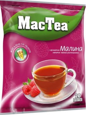 Напиток чайный растворимый Mac Tea с ароматом малины м/у 16г*20шт*50