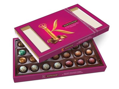 Шоколадные конфеты Коркунов Ассорти темный и молочный шоколад 256г