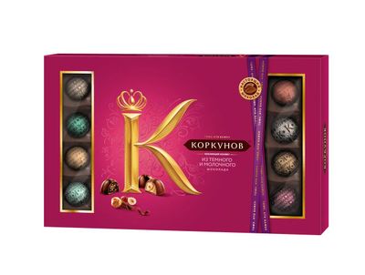 Шоколадные конфеты Коркунов Ассорти темный и молочный шоколад 256г
