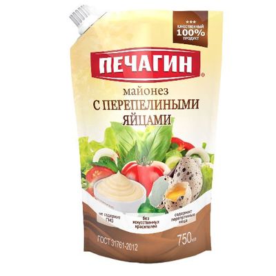 Майонез Печагин с перепелиными яйцами 50% 750мл дой-пак