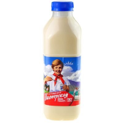 Молоко цельное сгущенное с сахаром 1 кг ГОСТ 31688-2012 «Пионерская» БУТ. ПЭТ