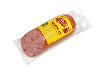 Колбаса п/к Папа Может Чесночная в/у 0.35 кг (50 суток)