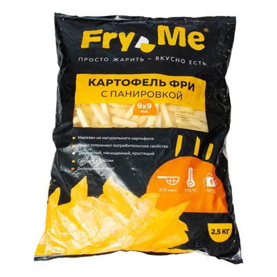 Картофель фри Fry Me Expert FMS9 с панировкой 9х9мм 2,5 кг (5 шт)