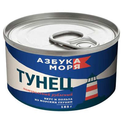 Тунец натуральный рубленый 185г ЛВК 1/24 ТМ АЗБУКА МОРЯ