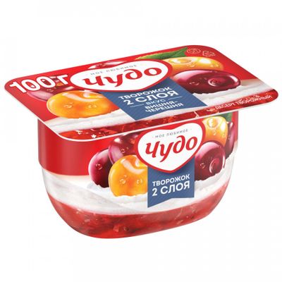 Десерт Творожный Чудо 100г 4% вишня-черешня Десерт Творожный Чудо 100г 4% вишня-черешня