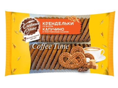 Печенье Хлебный Спас сдобное Крендельки кофе тайм со вкусом капучино и тростниковым сахаром 7*320г Печенье Хлебный Спас сдобное Крендельки кофе тайм со вкусом капучино и тростниковым сахаром 7*320г