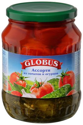 Ассорти из томатов и огурцов маринованное Globus, 720мл