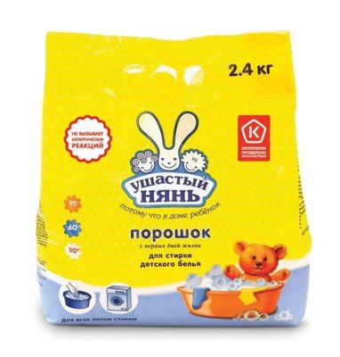 УШАСТЫЙ НЯНЬ Порошок стиральный Детский 2400г *6