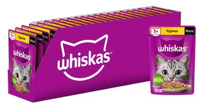 Влажный корм Whiskas для кошек, желе с курицей, 28х75г