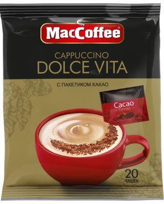 Напиток кофейный растворимый MacCoffee Cappuccino Dolce Vita м/у 20х20х24г