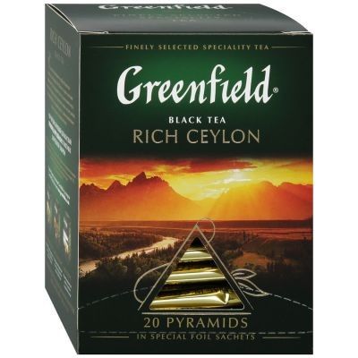 Чай Greenfield Rich Ceylon черный, в пирамидках, 2г*20п